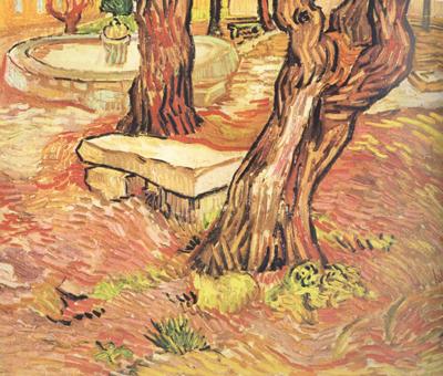 Vincent Van Gogh The Stone Bench in the Garden of Saint-Paul Hospital (nn04) oil painting picture